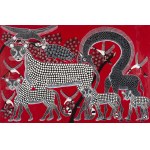 Rashidi RUBUNI (1969), Giraffes and cheetahs at the night