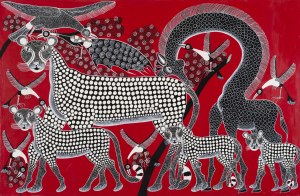 Rashidi RUBUNI (1969), Giraffes and cheetahs at the night