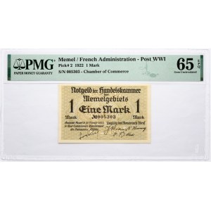 Lithuania Memel 1 Mark 1922 PMG 65 Gem Uncirculated EPQ