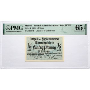 Lithuania Memel 1/2 Mark 1922 PMG 65 Gem Uncirculated EPQ