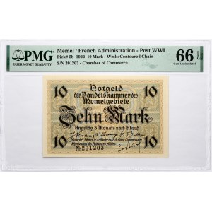 Lithuania Memel 10 Mark 1922 PMG 66 Gem Uncirculated EPQ
