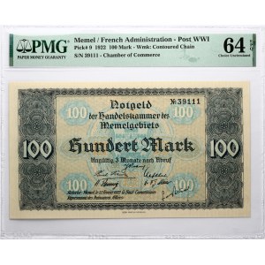 Lithuania Memel 100 Mark 1922 PMG 64 Choice Uncirculated EPQ