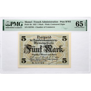 Lithuania Memel 5 Mark 1922 PMG 65 Gem Uncirculated EPQ