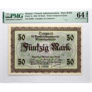 Lithuania Memel 50 Mark 1922 PMG 64 Choice Uncirculated EPQ