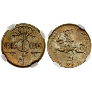 Lithuania 1 Centas 1925 NGC MS 66+