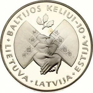 Lithuania 50 Litu 1999 10th Anniversary of the Baltic Way