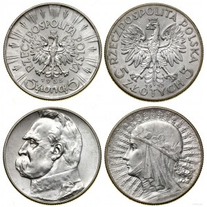 Polska, zestaw: 2 x 5 złotych, 1933, 1935, Warszawa