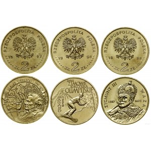 Poland, set of 3 x 2 gold, 1997, 2 x 1998, Warsaw