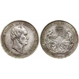 Niemcy, pośmiertny talar górniczy (Ausbeutetaler), 1854, Drezno