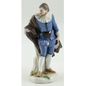 MAN IN THE SEVENTEENTH-CENTURY HEAVEN, Saxony, Meissen, 1910, Figurine, porcelain, enamel paint, gilding, height 13.5 cm.