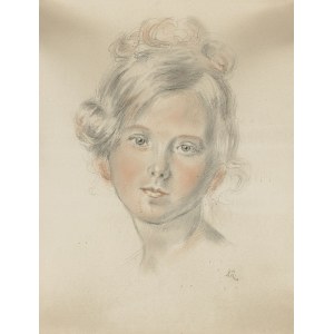 HEAD OF A GIRL (en face), mid-20th century.