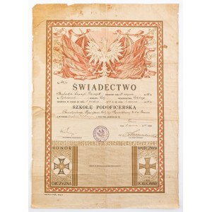 ZEUGNIS ÜBER DEN ABSCHLUSS DER UNTEROFFIZIERSSCHULE, 1928