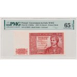 Londyn, 10 złotych 1939 - E - standardowe, z typowym znakiem wodnym