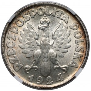 Kobieta i kłosy 2 złote 1924 - literka H