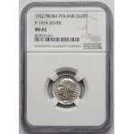 Próba SREBRO 1 złoty 1932 Głowa Kobiety