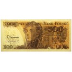 100zł 1975-A i 500zł 1974-B z autografami Czesława Kamińskiego i Andrzeja Heidricha