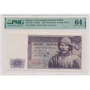 Londyn, 500 złotych 1939 - C
