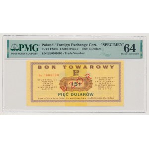 PEWEX, 5 dolarów 1969 - WZÓR - Ee 0000000