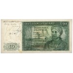 Londyn, 10 złotych 1939 - ZIELONE - A 000000 - ze znakiem wodnym jak na 20 zł