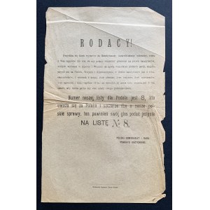[Kresy] RODACY ! Głosuj na listę № 8 [Podole]. Powiat Uszycki [1917]