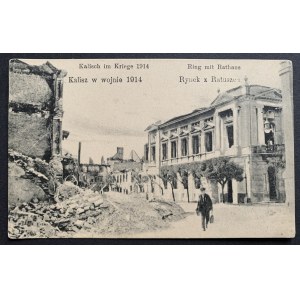 KALISZ w wojnie 1914. Rynek z Ratuszem. OSTROWO [1915]
