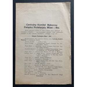 Comité électoral central de l'Union des villes et villages prolétariens. Varsovie [1922].
