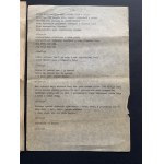 [DYMNY] PIWNICA POD BARANAMI. Maszynopis. BALLADA CZŁOWIEKA O MIŁOŚCI. Kraków [198?]
