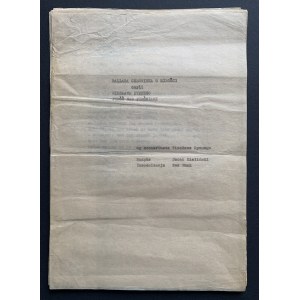 [DYMNY] PIWNICA POD BARANAMI. Maszynopis. BALLADA CZŁOWIEKA O MIŁOŚCI. Kraków [198?]