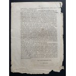 [Wielka Emigracja/MARCHINSKI F. A.] OŚWIADCZENIE. Paryż [1841]