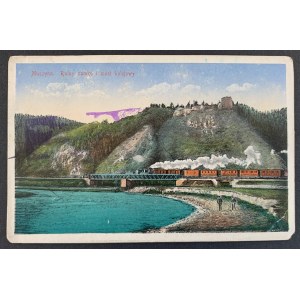 MUSZYNA. Ruiny zamku i most kolejowy. Krynica [1912]