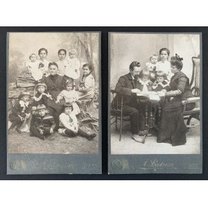 Photographie en carton. Famille x 2. Kielce [1910].