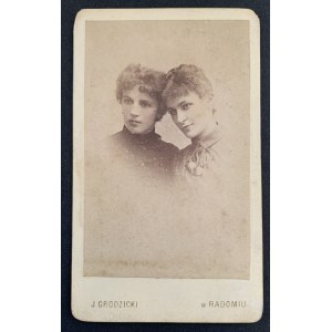 Cardboard photograph. Two women. Radom.