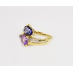 Bague avec améthyste et cordiérite