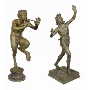 A pair of sculptures: Pan and Faun