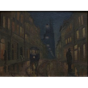 W. Karzycki?, Floriańska Street at night.