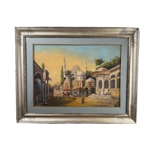 UNIDENTIFIED SIGNATURE, Street scene with figures in Istanbul