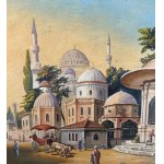 UNIDENTIFIED SIGNATURE, Street scene with figures in Istanbul