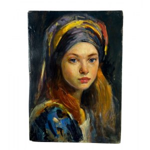 ANONIMO, Portrait of a woman with a headdress