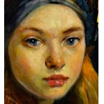 ANONIMO, Portrait of a woman with a headdress