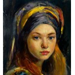 ANONIMO, Portrait of a woman with a headdress