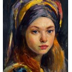 ANONIMO, Portrait of a woman with a headdress