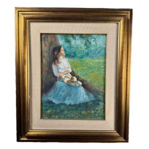 Salvatore Rodriguez, Portrait of a woman in a garden - Salvatore Rodriguez (1957)