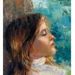 Salvatore Rodriguez, Portrait of a woman in a garden - Salvatore Rodriguez (1957)