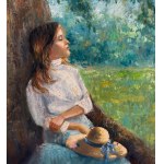 Salvatore Rodriguez, Portrait of a woman in a garden - Salvatore Rodriguez (1957)