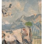 Gennaro Villani, Peasant Girl and Cows - Gennaro Villani (Napoli, 1885 - 1948)