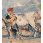 Gennaro Villani, Peasant Girl and Cows - Gennaro Villani (Napoli, 1885 - 1948)