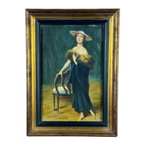 PIETRO SCOPPETTA, Portrait de femme élégante - Pietro Scoppetta