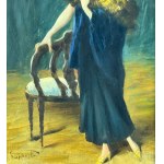 PIETRO SCOPPETTA, Portrait de femme élégante - Pietro Scoppetta
