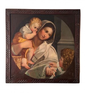 ANONIMO, Young Mother with a Child in her arms receiving a coin