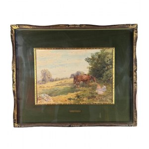Francis Appleton, Landscape with figures and horses (Summer) - Francis Appleton
